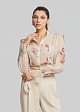 Printed cropped shirt with lace detailing