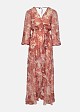 Maxi paisleys printed dress in ruffles