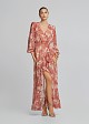 Maxi paisleys printed dress in ruffles