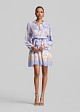 Mini printed dress with collar