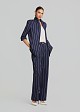 Striped single-button blazer