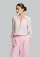 Lace shirt with V-neckline and collar