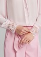 Lace shirt with V-neckline and collar