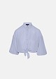 Lightweight chiffon crop shirt
