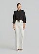 Lightweight chiffon crop shirt