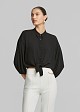 Lightweight chiffon crop shirt