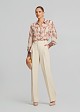 Shirt with animal printed cuffs