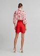 Cropped printed shirt with front tie